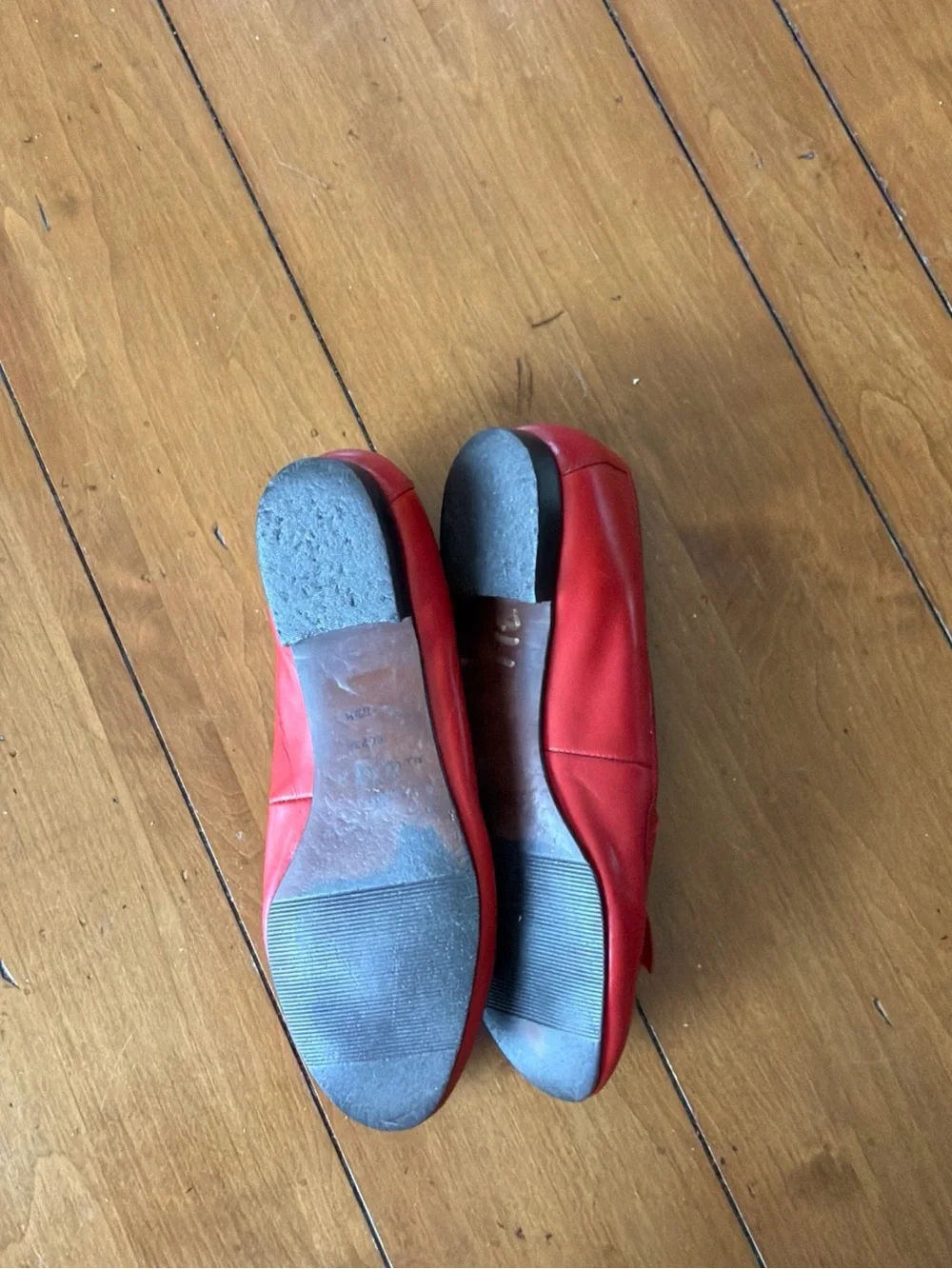 Etienne Aigner Red and White Leather Loafers